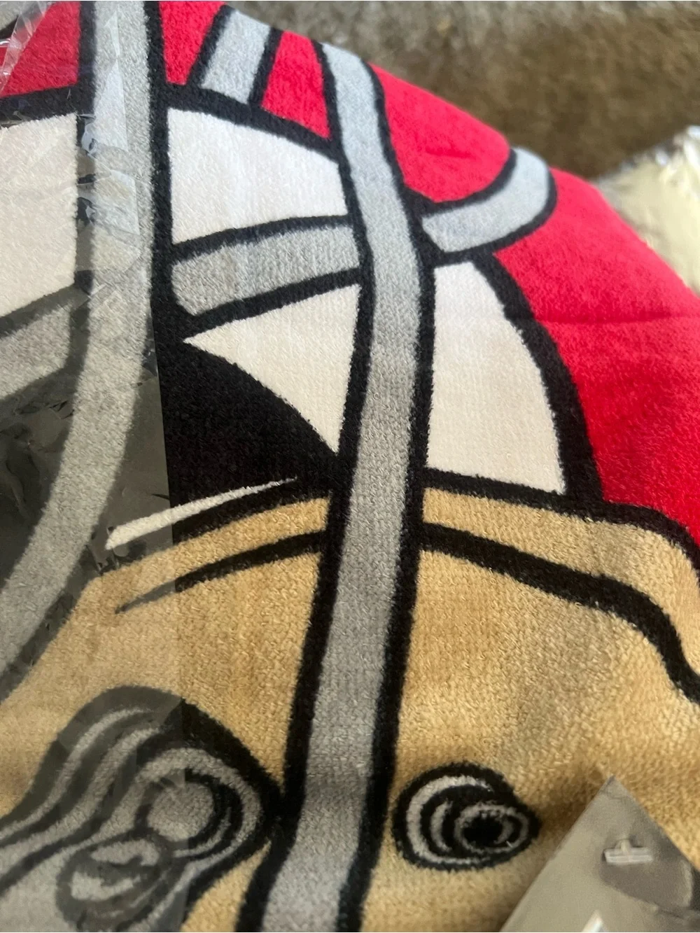 SF 49ers Beach Towel 28x58 SCARLET GOLD 3 LOGO TOWEL